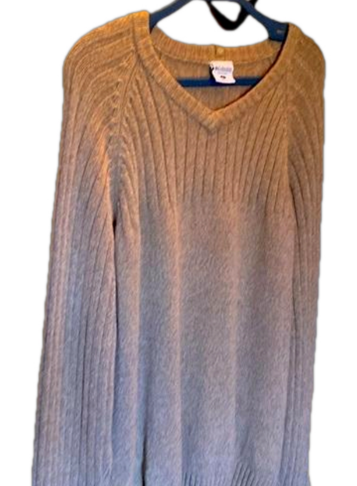 COLUMBIA Men’s kakhi  V neck sweater cable knit